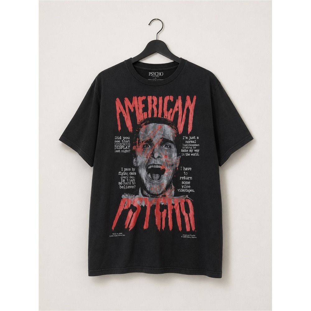 American Psycho Graphic T-Shirt Cotton Patrick Bateman Large Movie Merch Tee